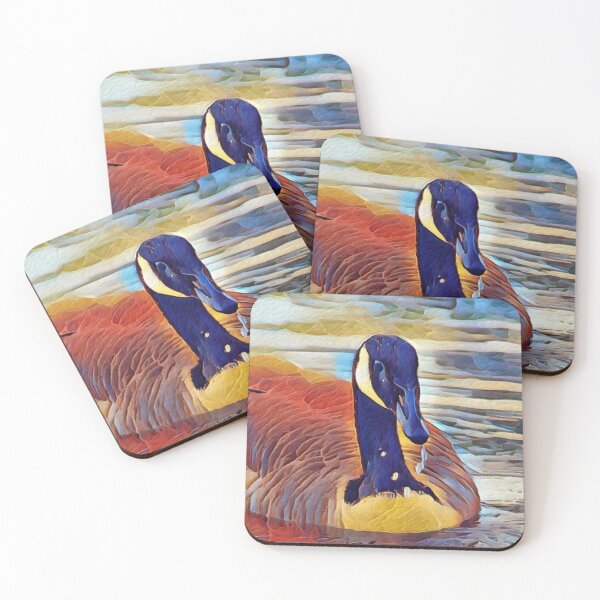 Item preview, Canada Goose Swimming At Sunset Digital Painting designed and sold by Heathermarie321.