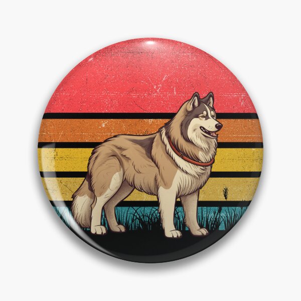 Aperçu de l'œuvre Alaskan Malamute Vintage Retro Sunset créée et vendue par rafaeltto.