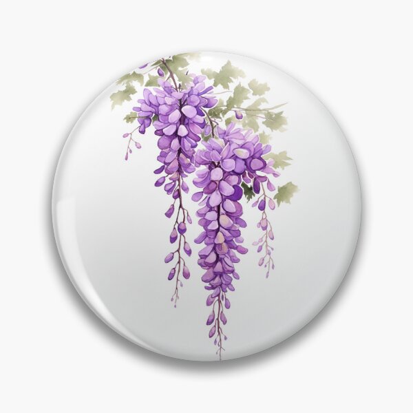Item preview, purple wisteria aquarelle painting, cutout designed and sold by EmeraldeaArt.