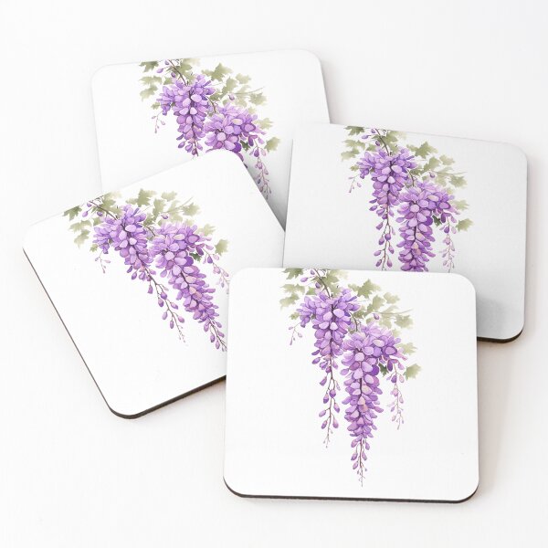 Item preview, purple wisteria aquarelle painting, cutout designed and sold by EmeraldeaArt.
