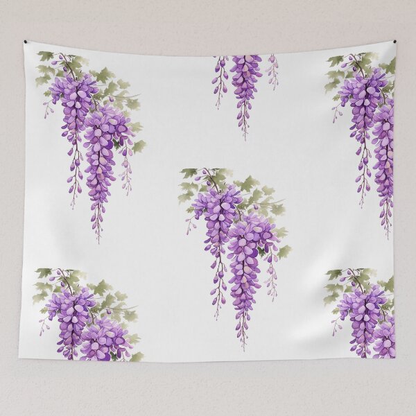Item preview, purple wisteria aquarelle painting, cutout designed and sold by EmeraldeaArt.