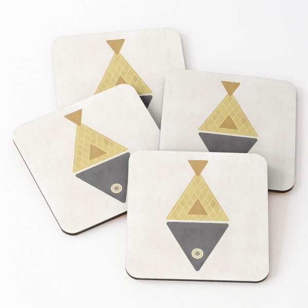 Item preview, Geometric Fish - Gold & Grey designed and sold by DigThatPrint.
