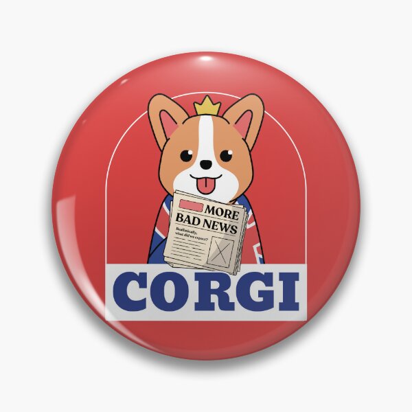 Item preview, Cute Corgi with Newspaper | Kawaii Cute Royal Fluffy Dog Lover designed and sold by lildoodleshirts.