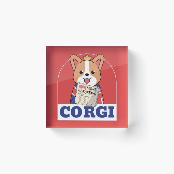 Item preview, Cute Corgi with Newspaper | Kawaii Cute Royal Fluffy Dog Lover designed and sold by lildoodleshirts.