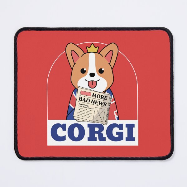 Item preview, Cute Corgi with Newspaper | Kawaii Cute Royal Fluffy Dog Lover designed and sold by lildoodleshirts.