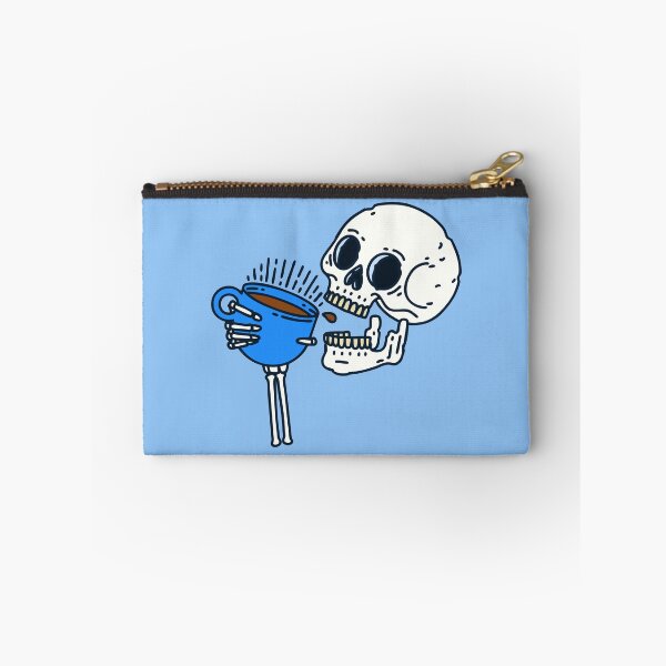 Item preview, halloween coffee drinking skull skeleton blue  designed and sold by Gossip Rag.