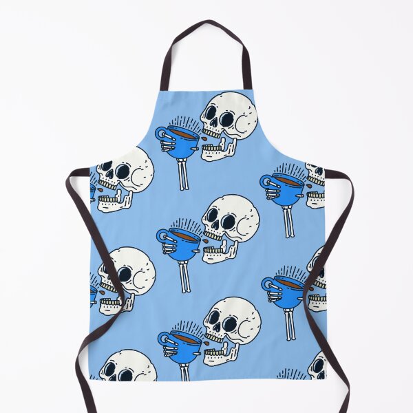Item preview, halloween coffee drinking skull skeleton blue designed and sold by Gossip Rag.