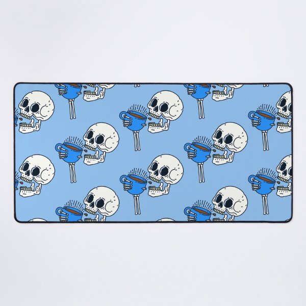 Item preview, halloween coffee drinking skull skeleton blue  designed and sold by Gossip Rag.