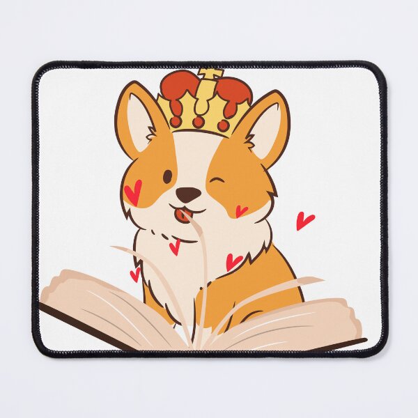 Item preview, Cute Corgi Reading | Kawaii Cute Royal Fluffy Dog Lover designed and sold by lildoodleshirts.