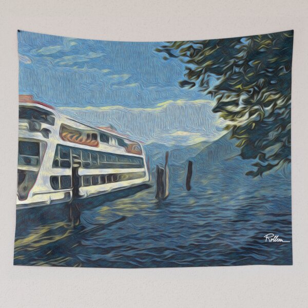Item preview, FERRY ON LAKE MAGGIORE designed and sold by ArtbyRolleen.