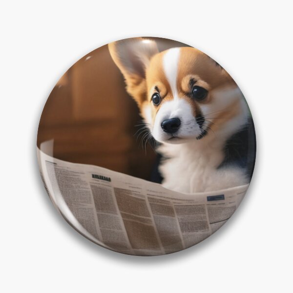 Item preview, Cute Corgi Puppy Reading Newspaper | Kawaii Cute Royal Dog Lover designed and sold by lildoodleshirts.