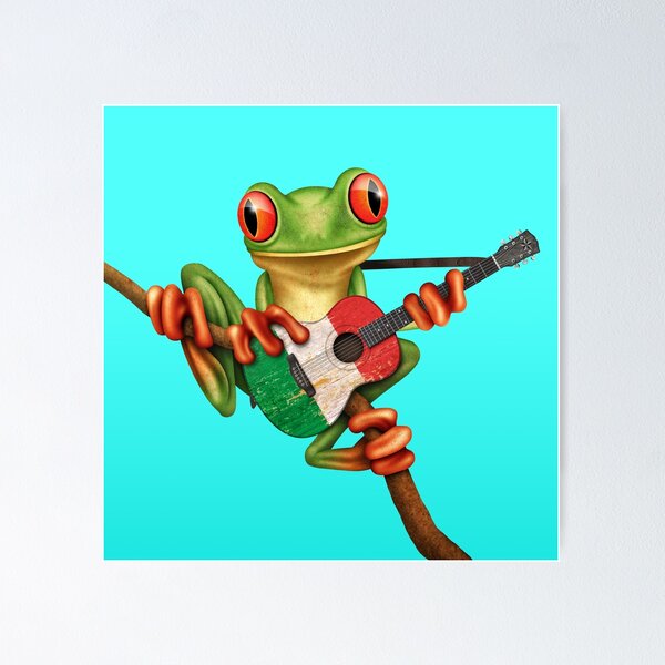 Item preview, Tree Frog Playing Italian Flag Guitar designed and sold by JeffBartels.