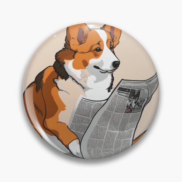 Item preview, Corgi Reading Newspaper | Kawaii Cute Royal Dog Lover designed and sold by lildoodleshirts.