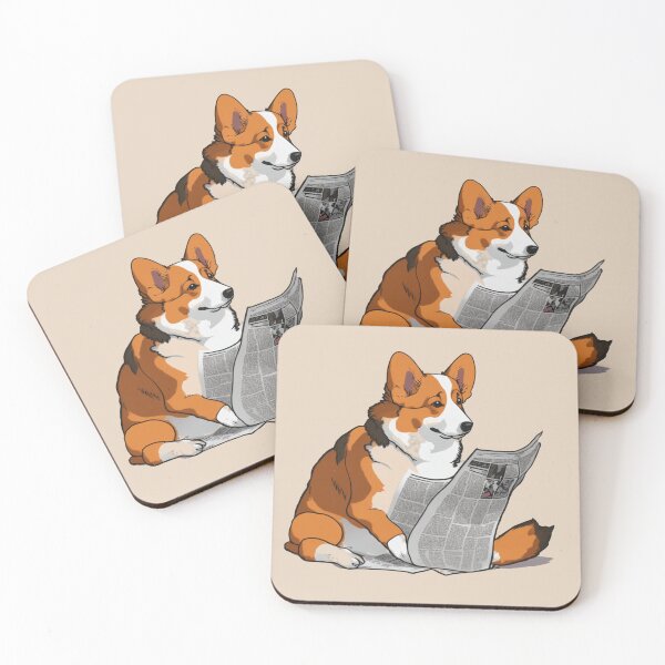 Item preview, Corgi Reading Newspaper | Kawaii Cute Royal Dog Lover designed and sold by lildoodleshirts.