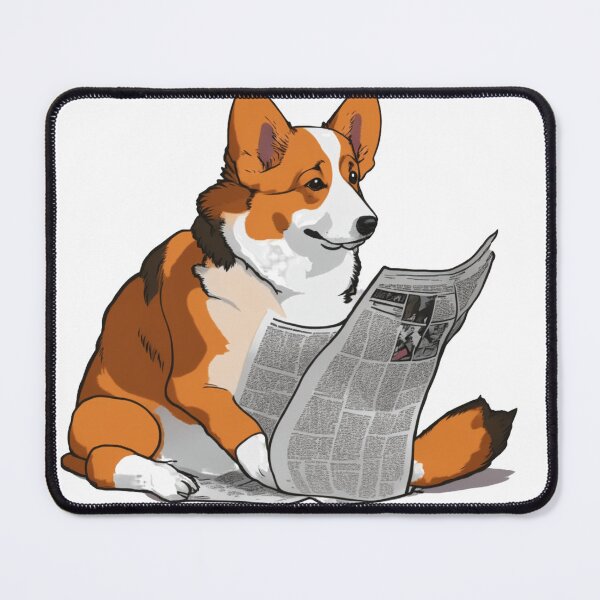 Item preview, Corgi Reading Newspaper | Kawaii Cute Royal Dog Lover designed and sold by lildoodleshirts.