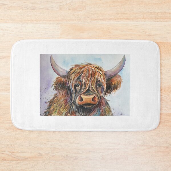Item preview, Highland cow, watercolour painting by Marina Daniluka designed and sold by MariDaniArt.