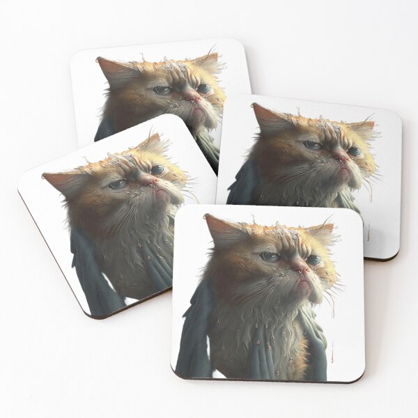 Item preview, Sick Cat  | Funny Angry Kitty Cat Meme designed and sold by lildoodleshirts.
