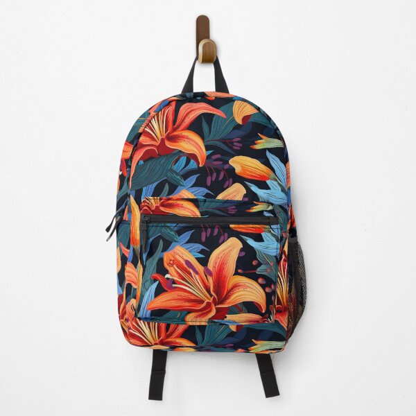 Item preview, Red and Blue Tiger Lilly Design. All Over Print Repeating Pattern designed and sold by Image-Caption.