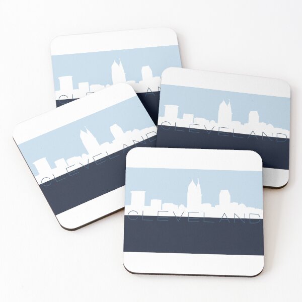 Item preview, CLEVELAND skyline in blues designed and sold by Guardian Graphics.