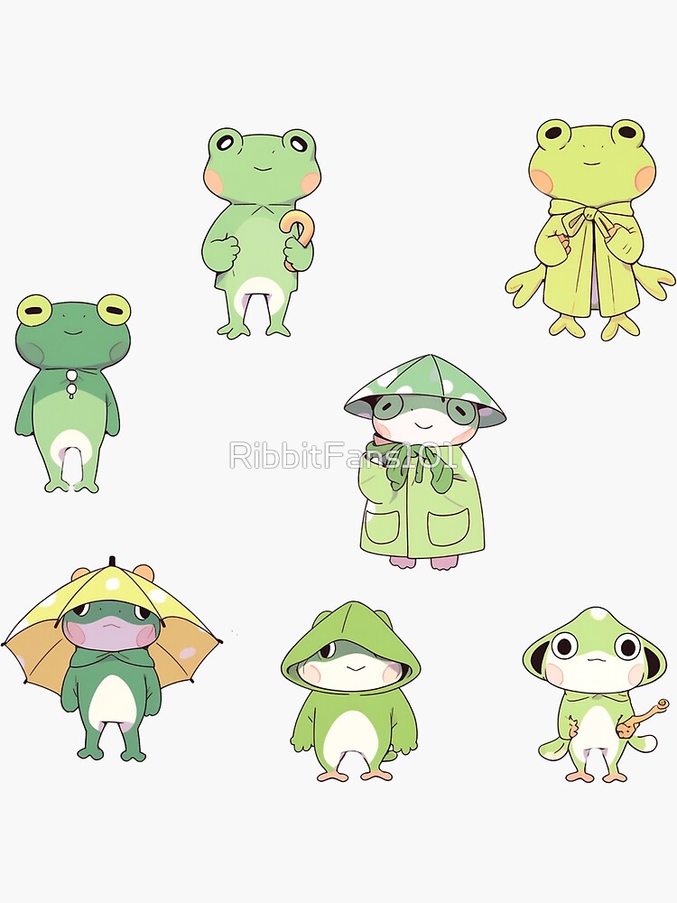 Cute Frog Sticker Sheet