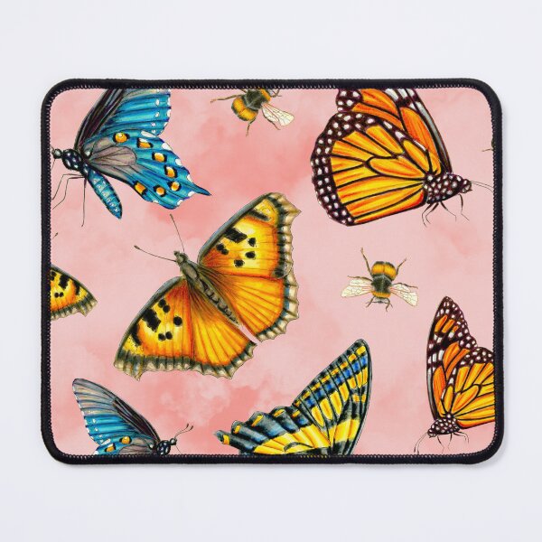 Item preview, Bees and Butterflies Tossed on Peachy PinkSkies designed and sold by Sockstomistic.