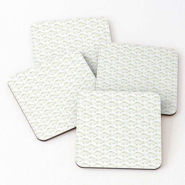 Item preview, School of Black Bream Fish in Lime Green and White designed and sold by fruttidimare.