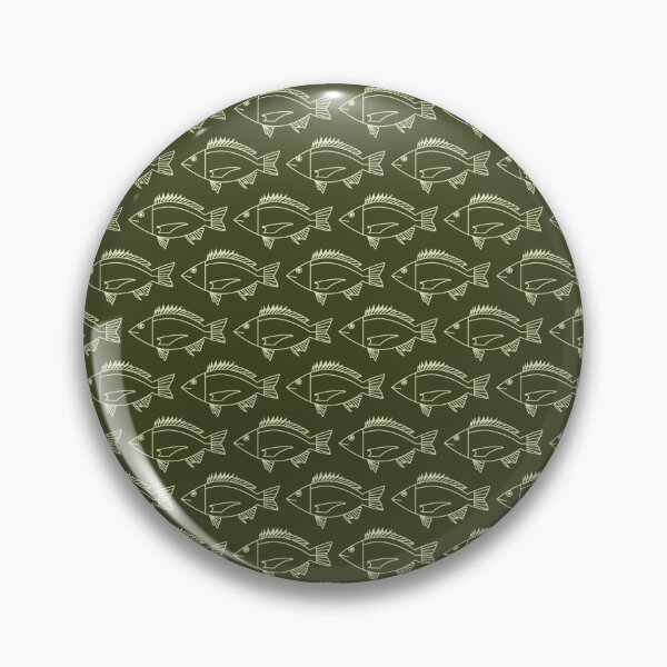Item preview, School of Black Bream Fish in Pastel on Dark Green designed and sold by fruttidimare.