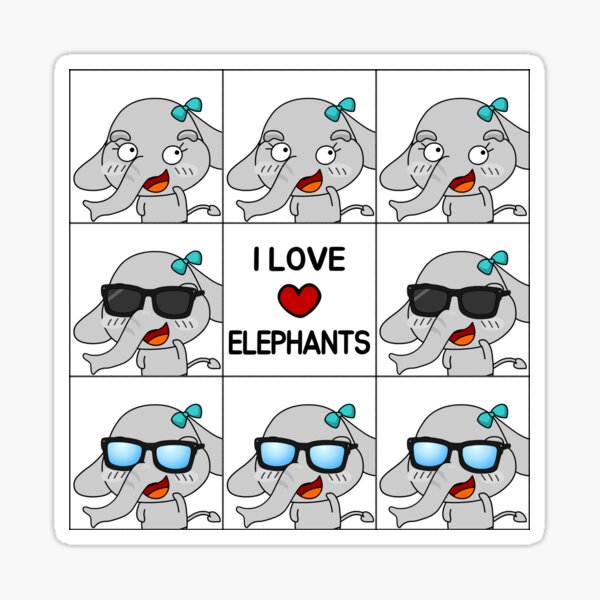 "cute elephants" Sticker for Sale by EzezFolio Redbubble
