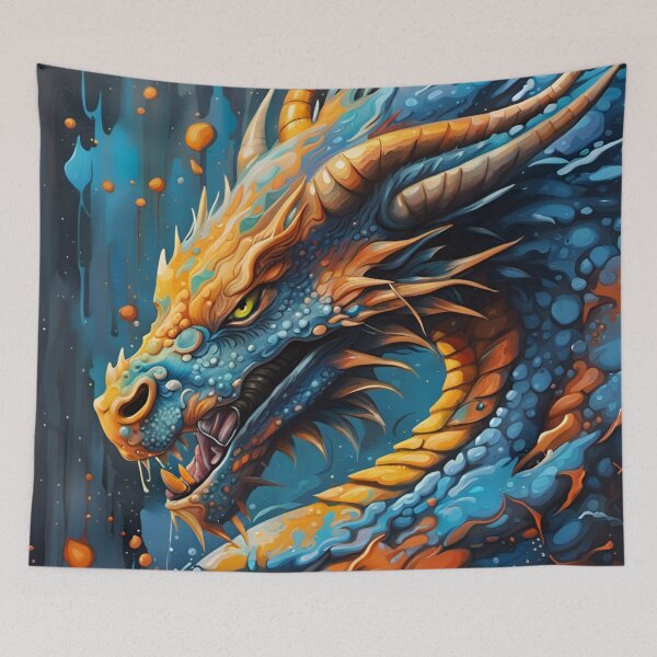 Item preview, Dragon Fantasy Art Blue designed and sold by druidwolfart.