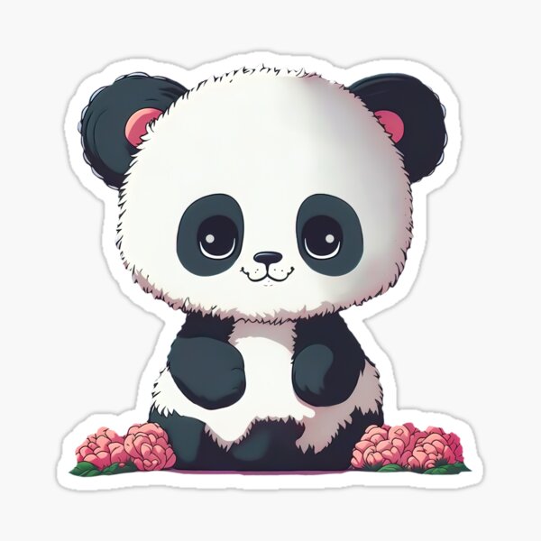 Kawaii Anime Girl Wearing Panda Costume Sticker for Sale by Nightarcade