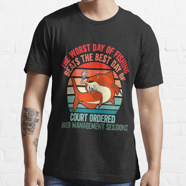 Vista previa del artículo con la obra «El peor día de pesca supera al mejor día de corte ordenado», diseñado y vendido por TobyYeagers.