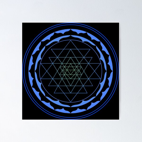 Item preview, Sri Yantra - Electric Blue designed and sold by kernowerno.