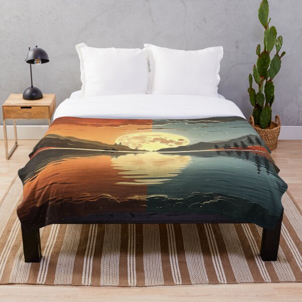 Item preview, Tranquil Landscape Beautiful Contrast of Day and Night designed and sold by Lamarcy.