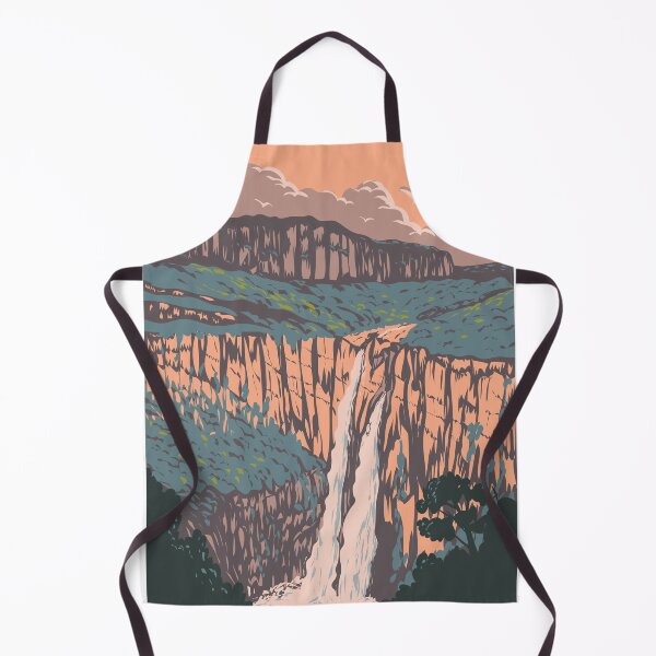 Item preview, Salto Ii Waterfall in Chapada Dos Veadeiros National Park Golas Brazil WPA Art Deco Poster designed and sold by patrimonio.
