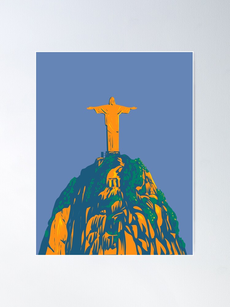 Salto Ii Waterfall in Chapada Dos Veadeiros National Park Golas Brazil WPA  Art Deco Poster  Sticker for Sale by patrimonio