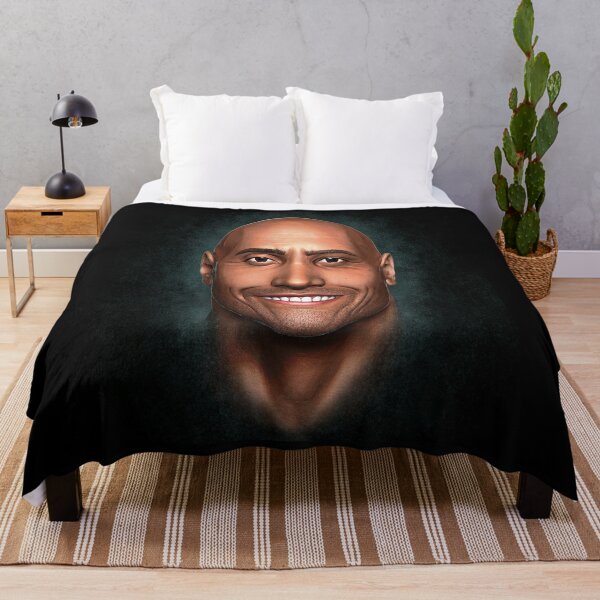 The Rock Eyebrow Meme Blanket Bedspread On The Bed Thick