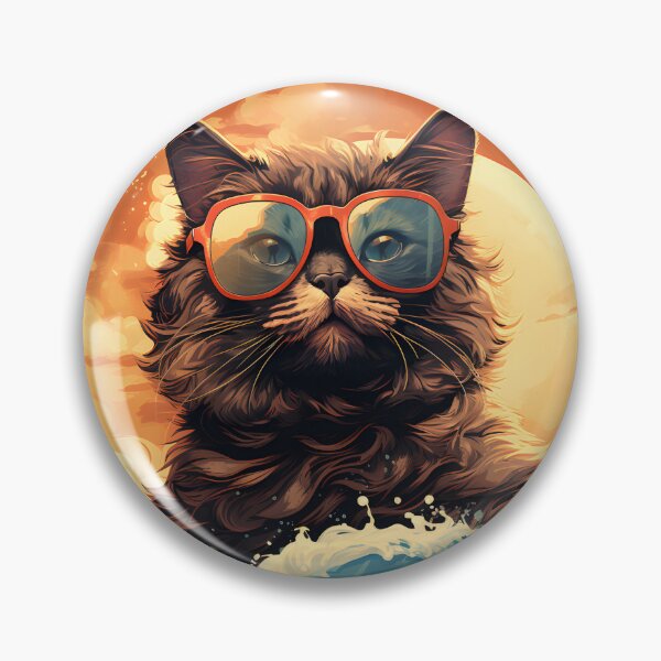Item preview, 1980's Surf Cat - Retro Vintage Beach Vibes designed and sold by KittyStampedeCo.