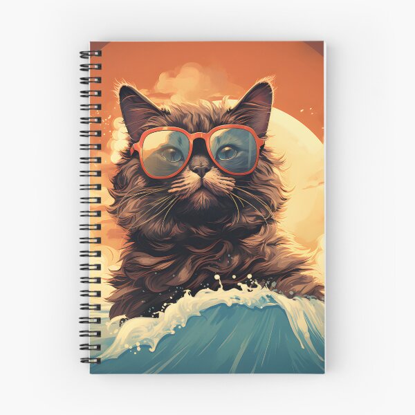 Item preview, 1980's Surf Cat - Retro Vintage Beach Vibes designed and sold by KittyStampedeCo.