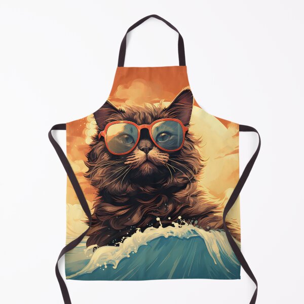 Item preview, 1980's Surf Cat - Retro Vintage Beach Vibes designed and sold by KittyStampedeCo.