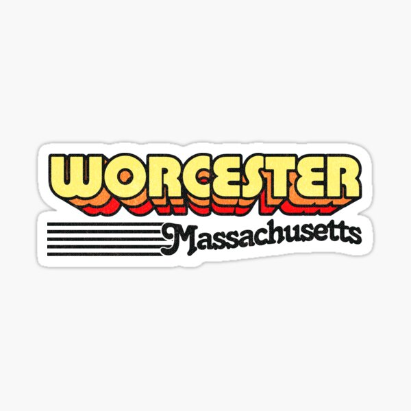 Worcester, Massachusetts | Retro Stripes Sticker