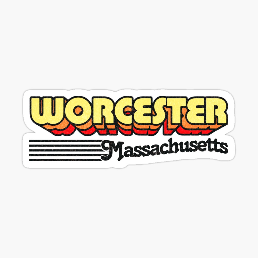 Worcester, Massachusetts | Retro Stripes Sticker