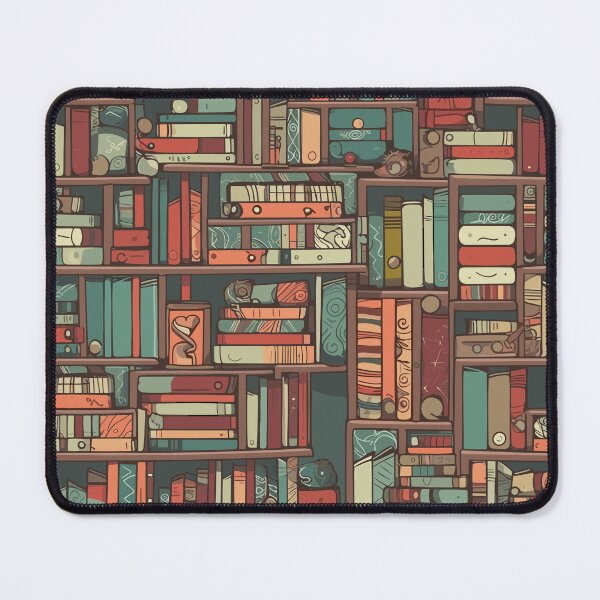 Item preview, Retro Library Bookshelf Pattern designed and sold by ReachingRoyalty.