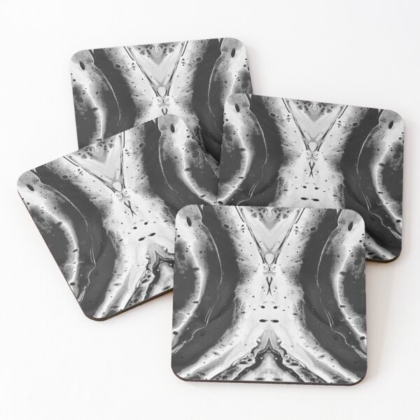 Item preview, fluid art, pouring technique in black and white designed and sold by Optimystic-arts.