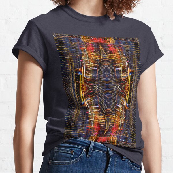 Night Lights weaving circle in red, yellow and black Classic T-Shirt