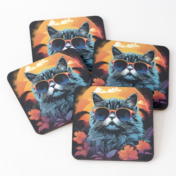 Item preview, 1980's Surf Cat - Retro Vintage Beach Vibes  designed and sold by KittyStampedeCo.