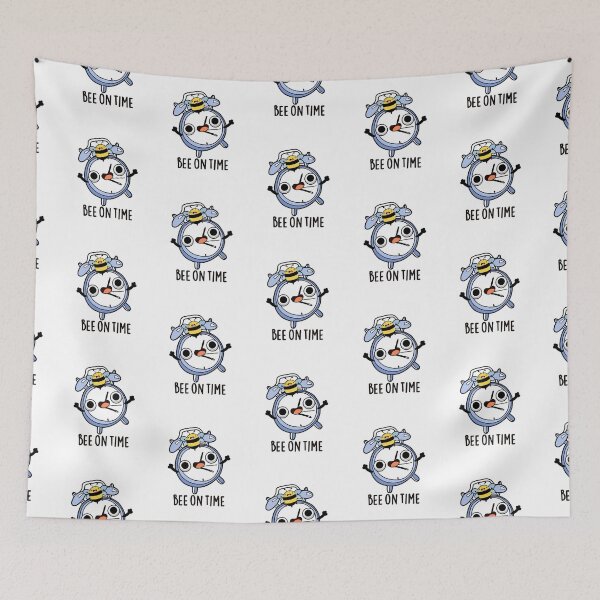 Item preview, Bee On Time Funny Bug Clock Puns  designed and sold by punnybone.