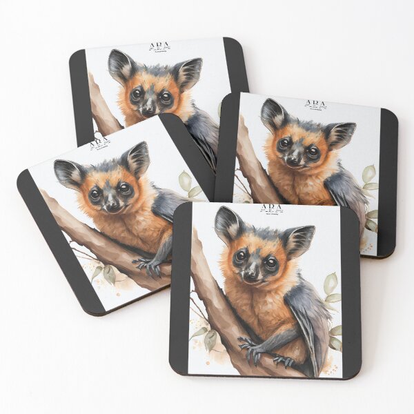 Item preview, Australian terrestrial Spectacled Flying Fox Watercolor Paint designed and sold by JasonEdwar.