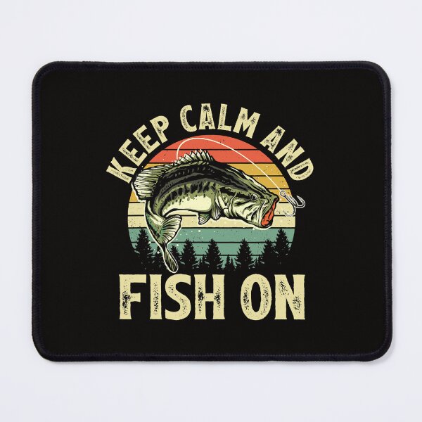 Item preview, Vintage Keep Calm and Fish On Funny Bass Fishing Fisherman designed and sold by DevinPratt.