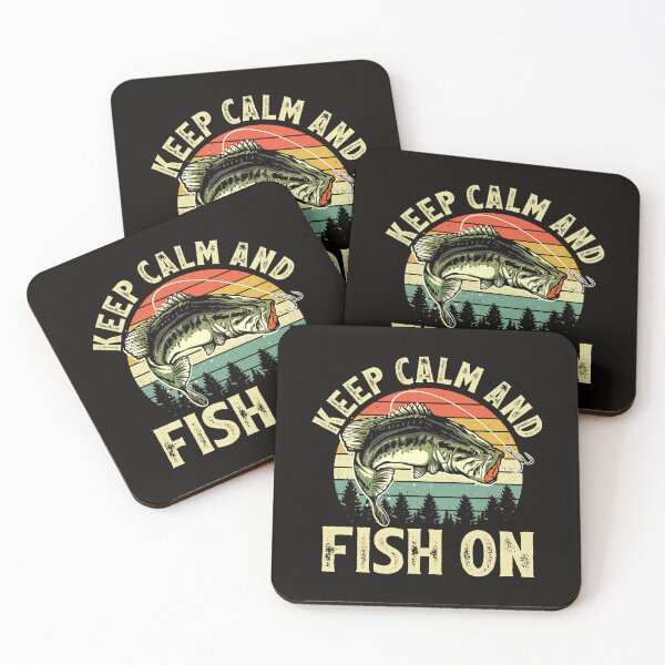 Item preview, Vintage Keep Calm and Fish On Funny Bass Fishing Fisherman designed and sold by DevinPratt.