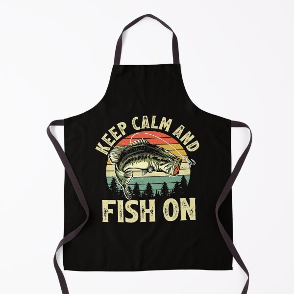 Item preview, Vintage Keep Calm and Fish On Funny Bass Fishing Fisherman designed and sold by DevinPratt.